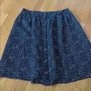 Polka dot animal print button front skirt